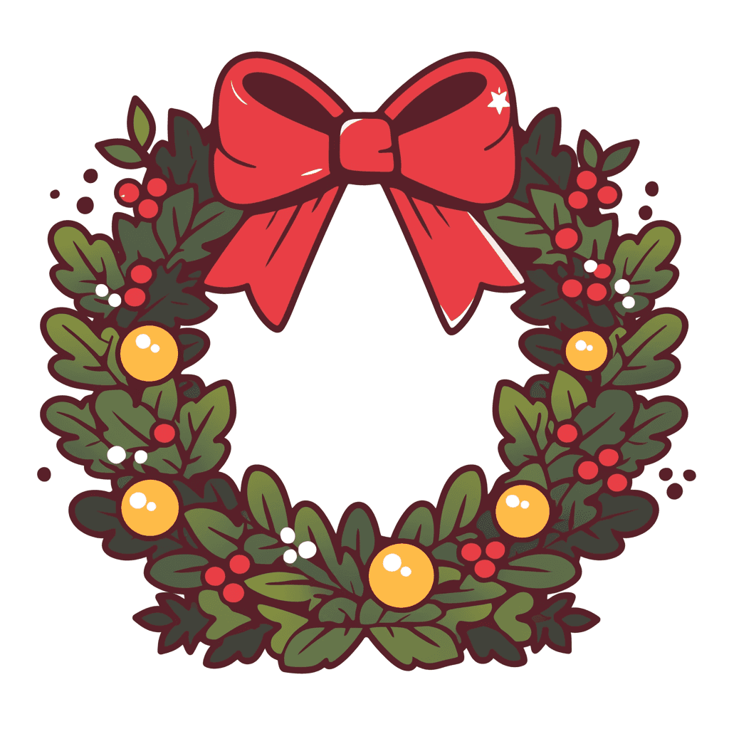 Christmas Wreath Print original repeating artwork