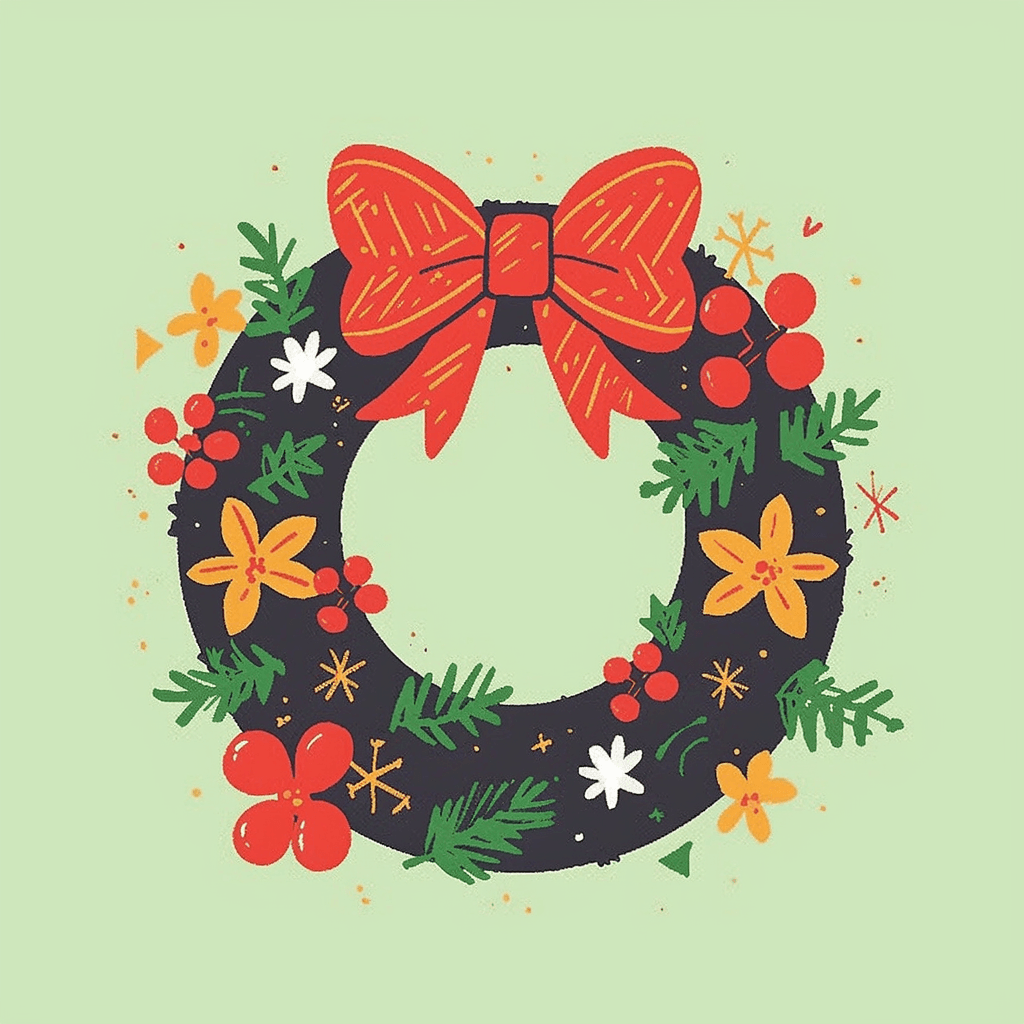 Christmas Wreath Winter original repeating artwork