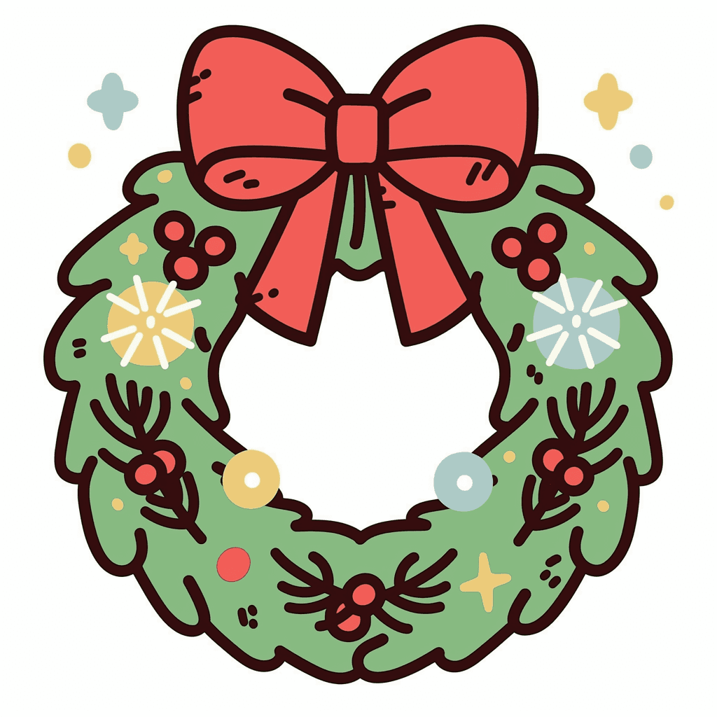 Christmas Wreath 205 original repeating artwork
