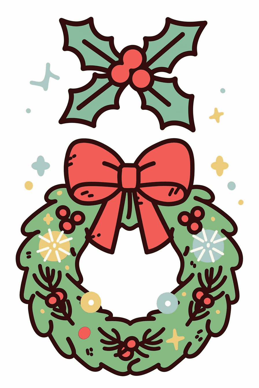 Christmas Wreath 269 original repeating artwork