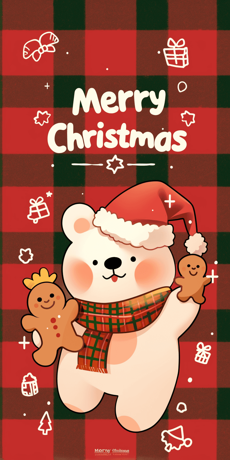 Christmas Bear Party original repeating artwork