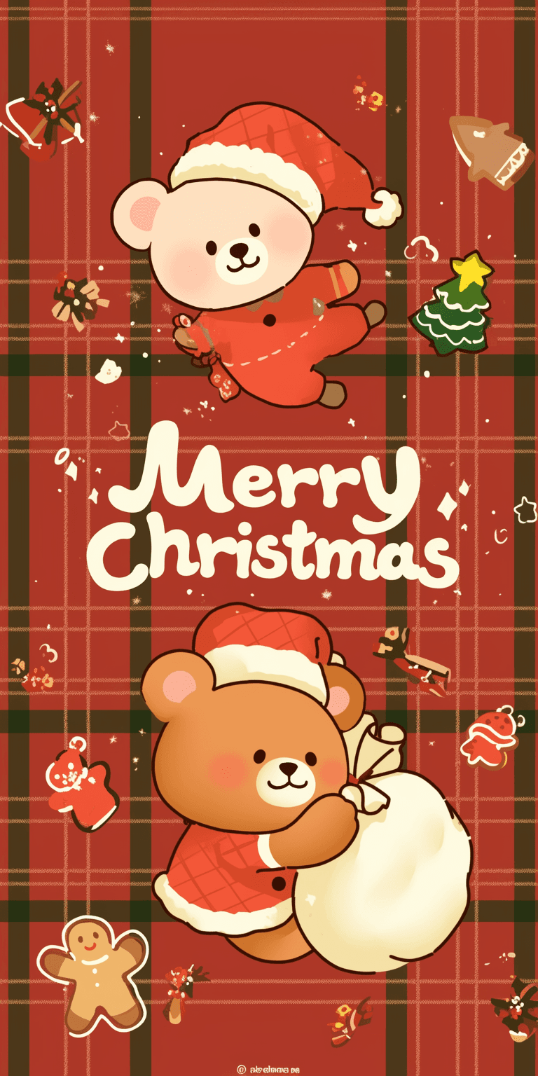 Christmas Bear Show original repeating artwork