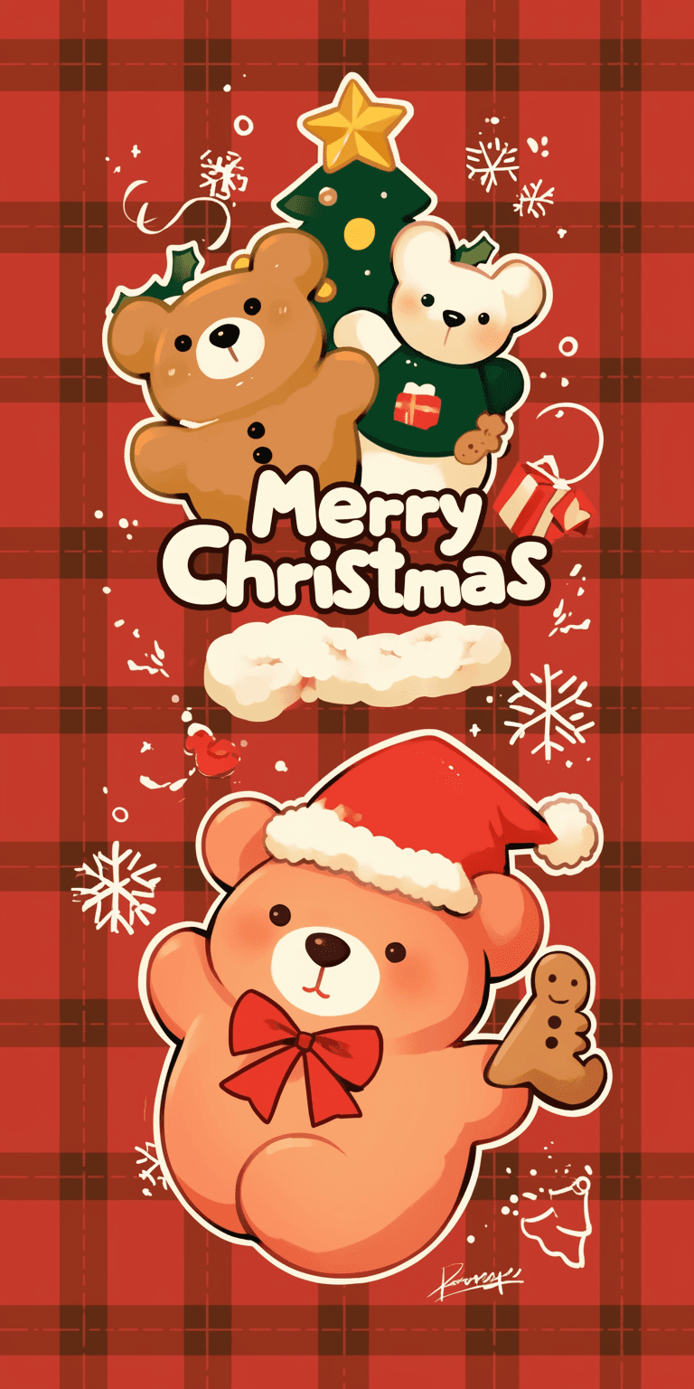 Christmas Bear Rhythm original repeating artwork