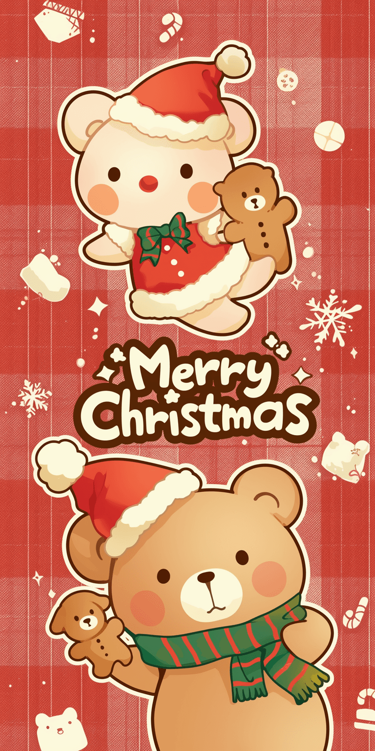 Christmas Bear Parade original repeating artwork