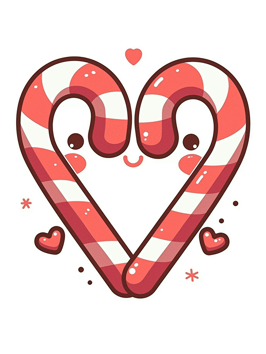 Christmas Heart Gang original repeating artwork