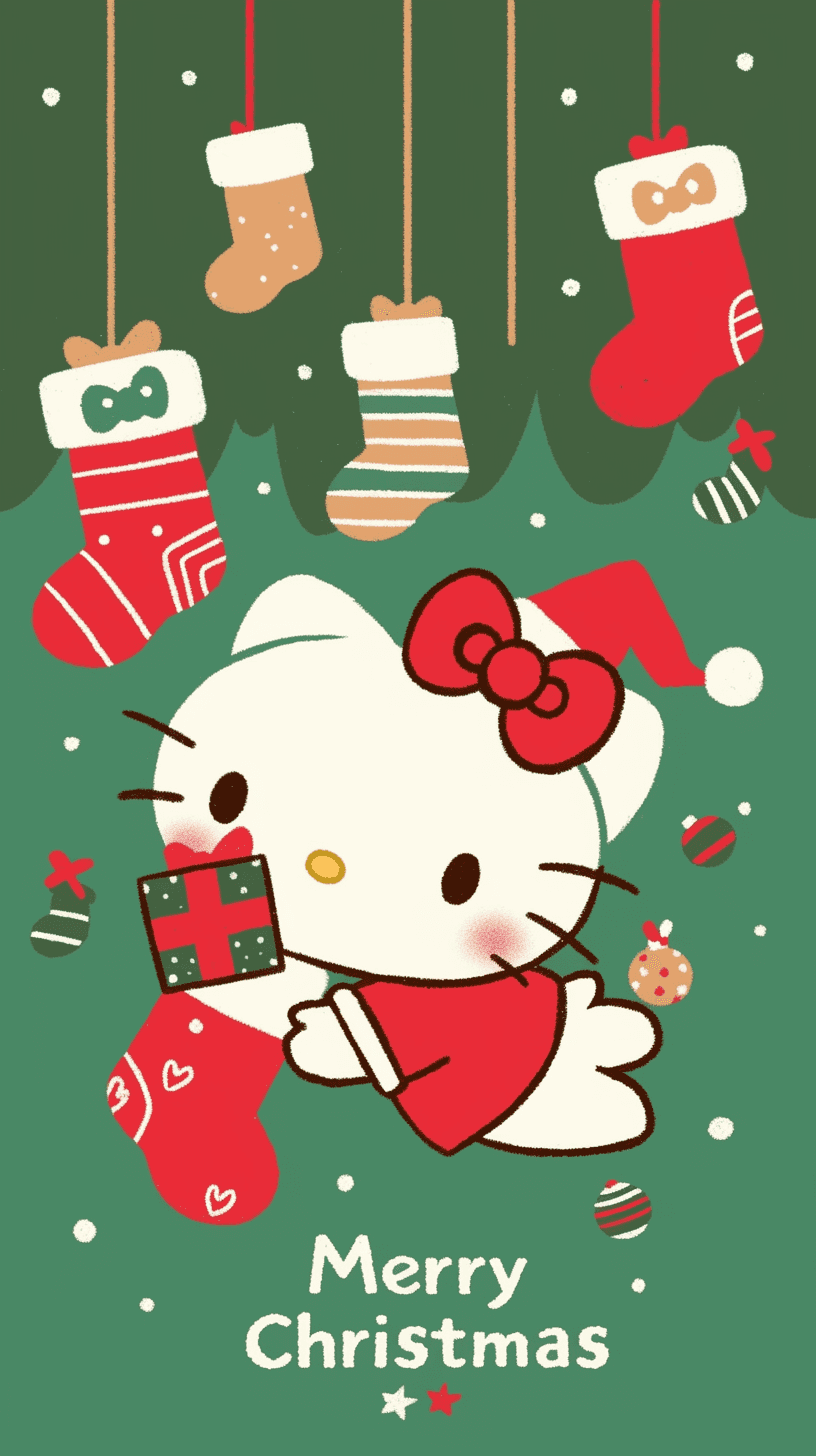 Christmas Cat Club original repeating artwork