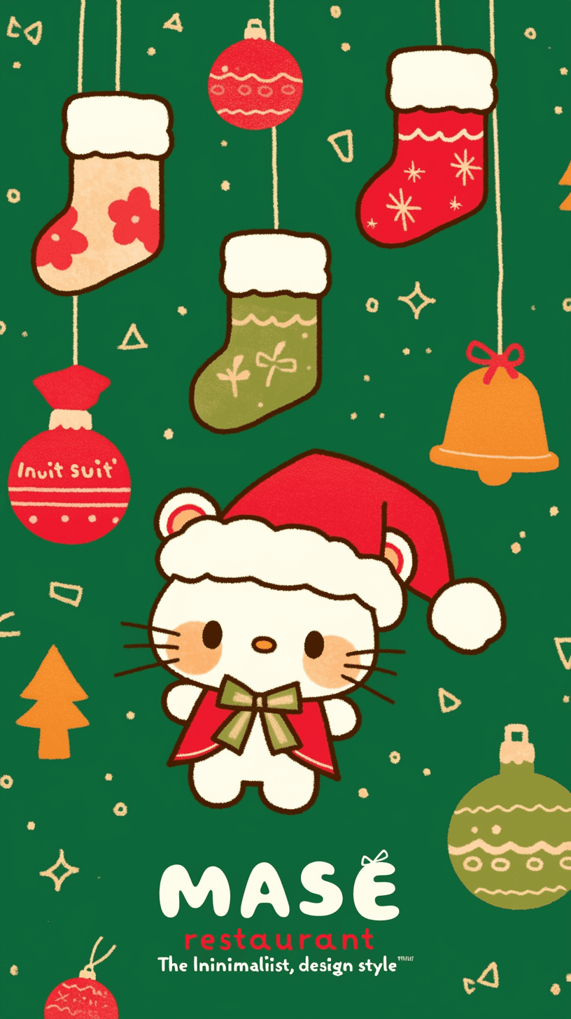 Christmas Cat Crew original repeating artwork