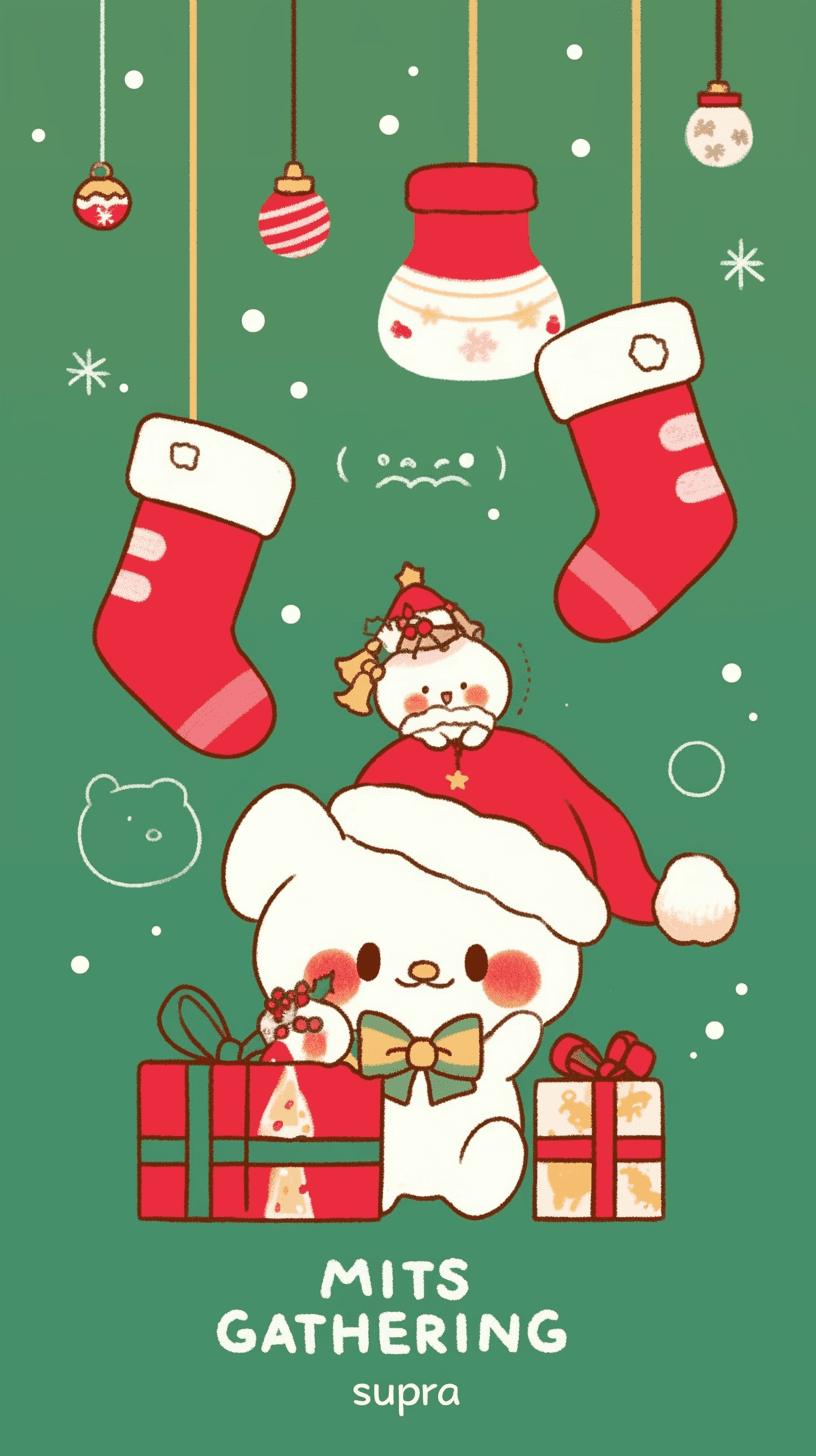 Christmas Animals Bop original repeating artwork