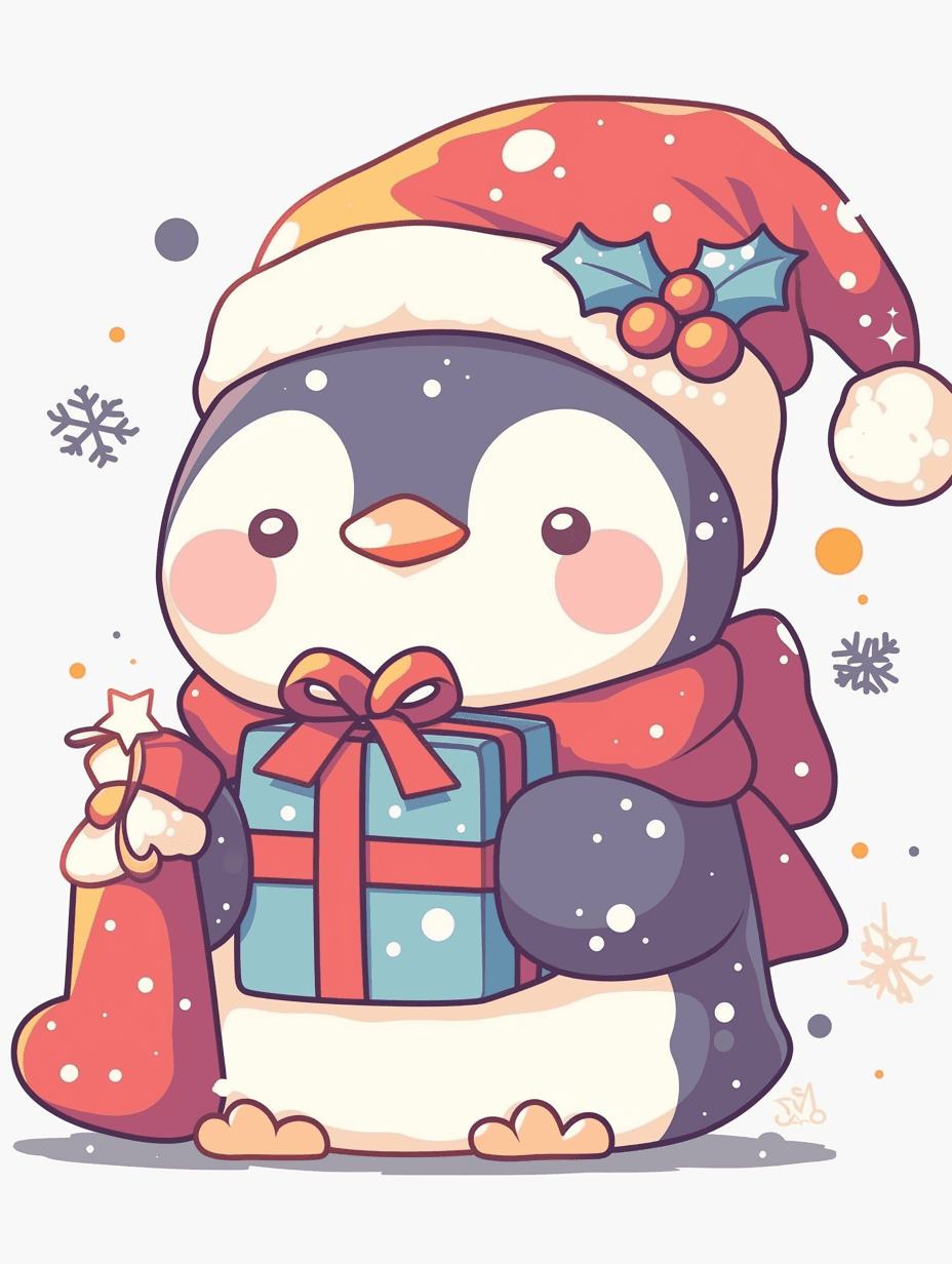 Christmas Penguin 004 original repeating artwork