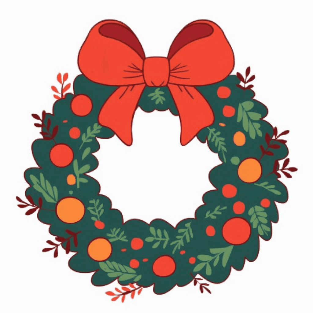 Christmas Wreath Autumn original repeating artwork