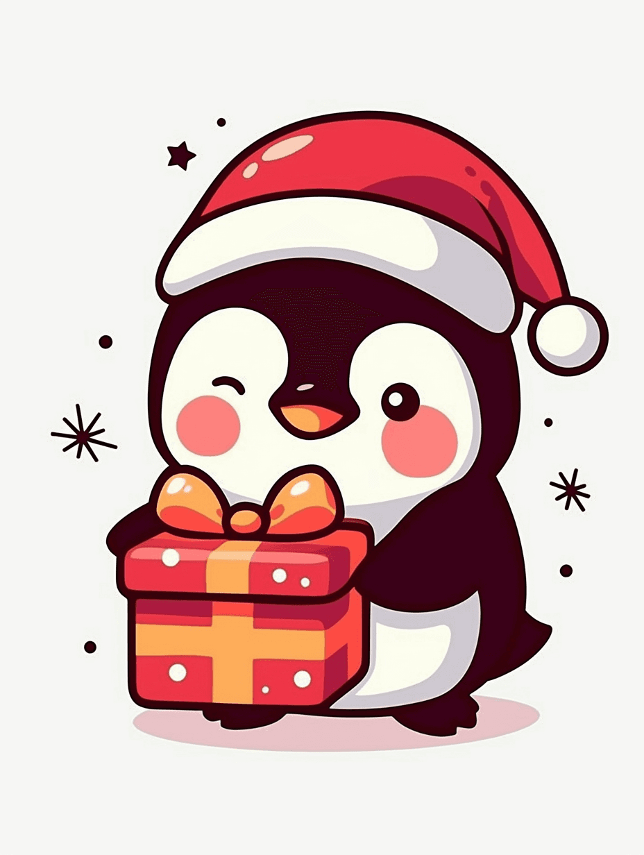 Christmas Penguin 007 original repeating artwork
