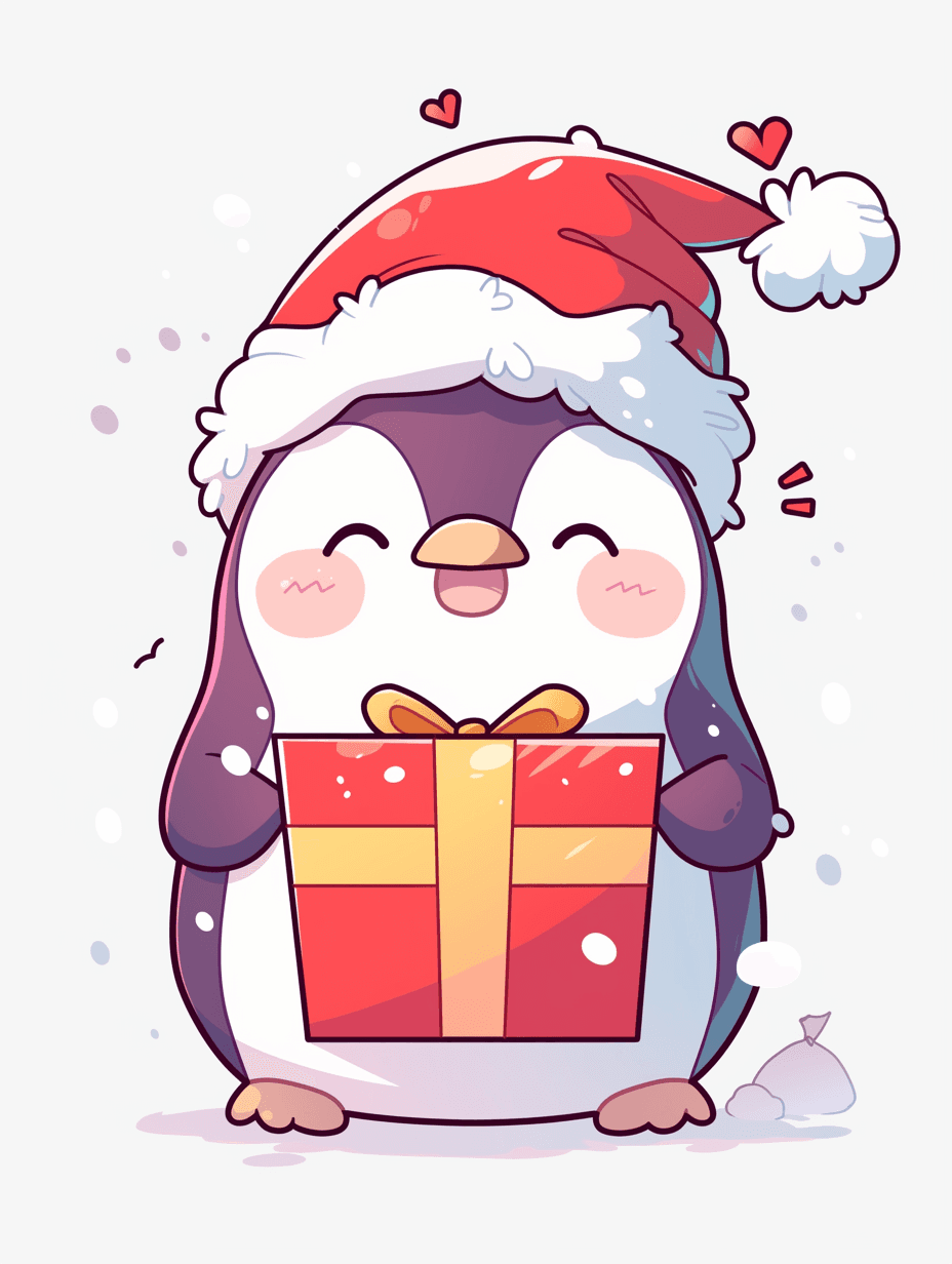 Christmas Penguin original repeating artwork