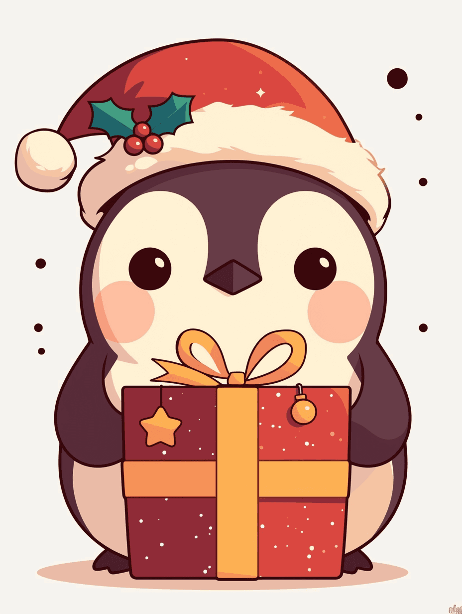 Christmas Penguin Tribe original repeating artwork