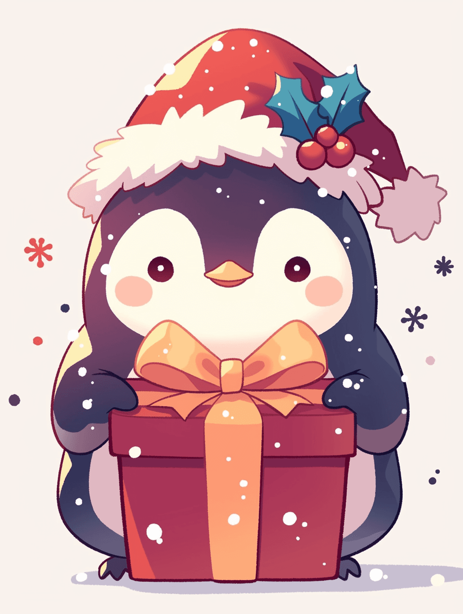 Christmas Penguin Club original repeating artwork