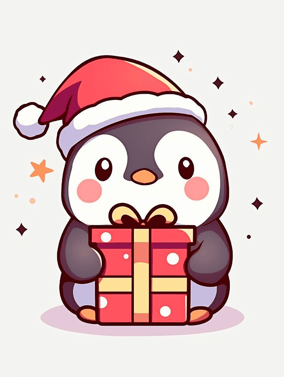 Christmas Penguin Festival original repeating artwork