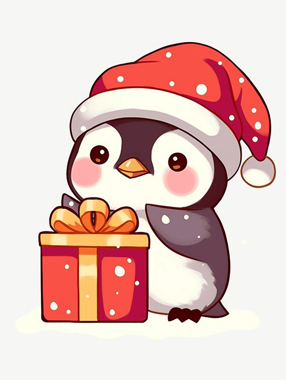 Christmas Penguin Party original repeating artwork