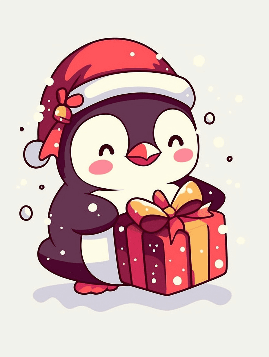 Christmas Penguin Team original repeating artwork