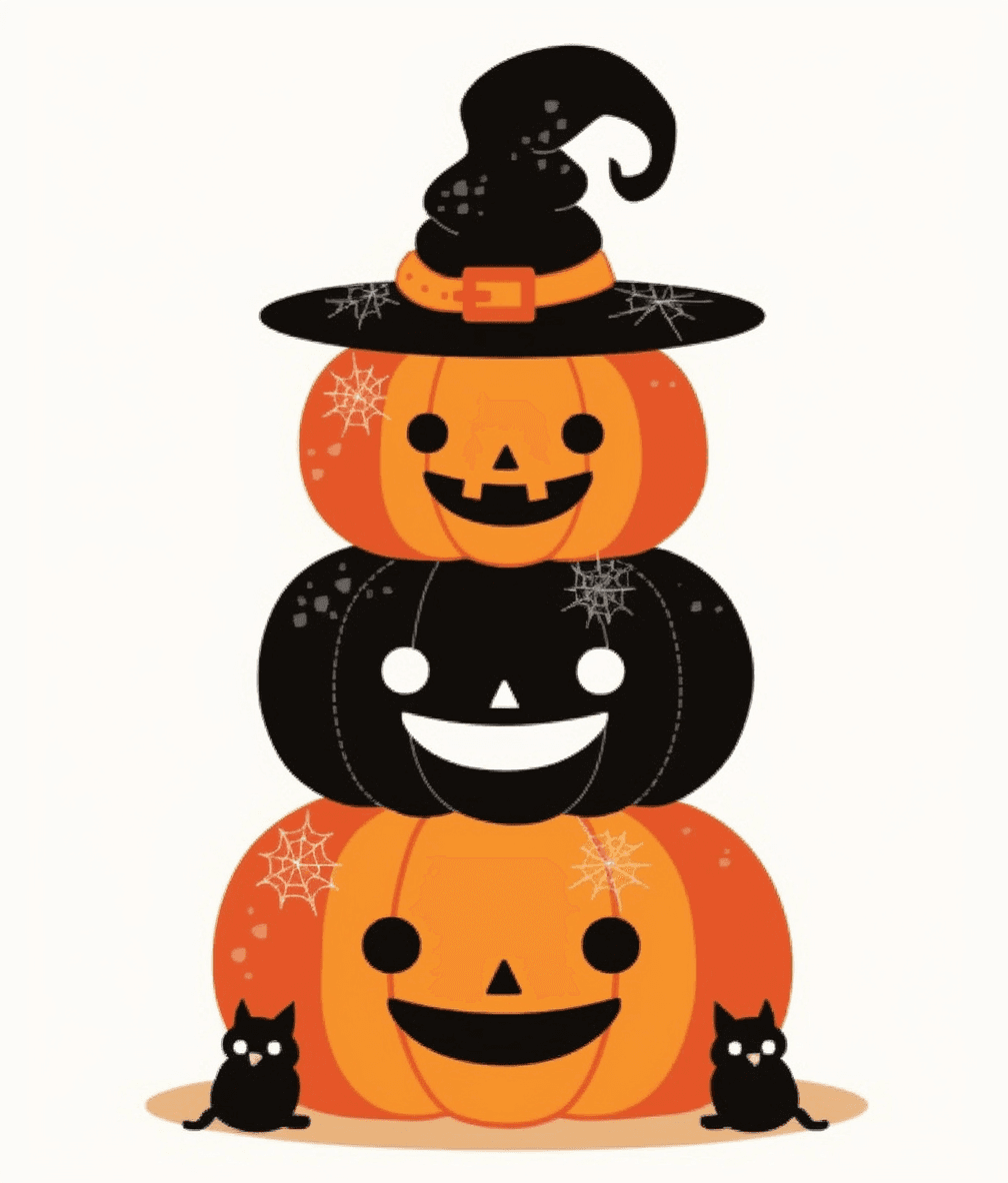 Halloween Pumpkin Label original repeating artwork