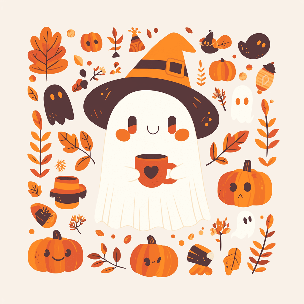 Halloween Ghost 046 original repeating artwork
