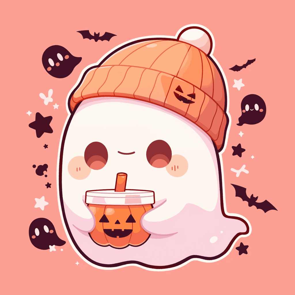 Halloween Ghost Trail original repeating artwork