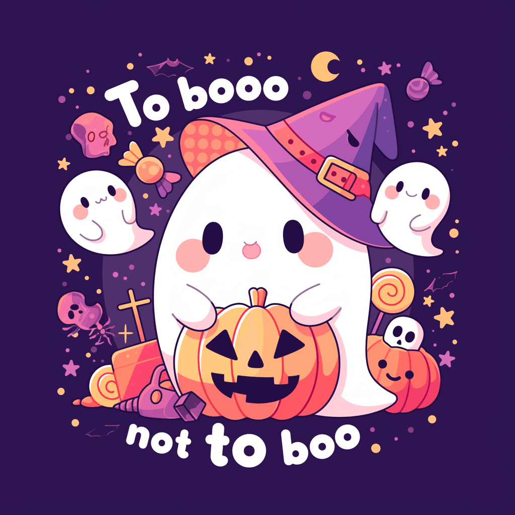 Halloween Ghost Bloom original repeating artwork