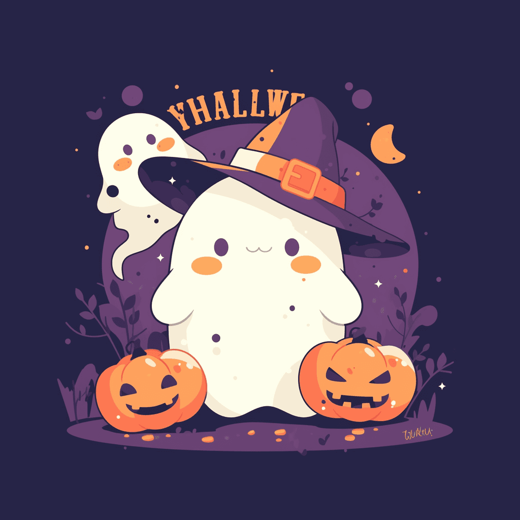 Halloween Ghost Winter original repeating artwork