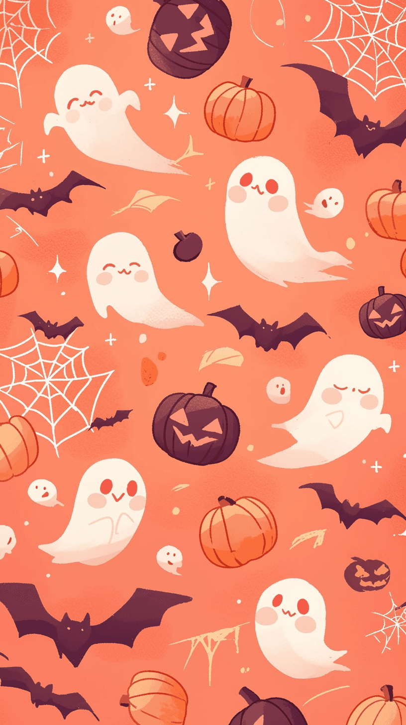 Halloween Skull Picnic original repeating artwork