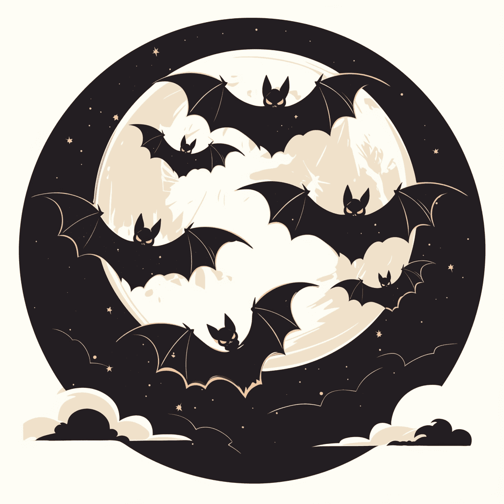 Halloween Bat Ivory original repeating artwork