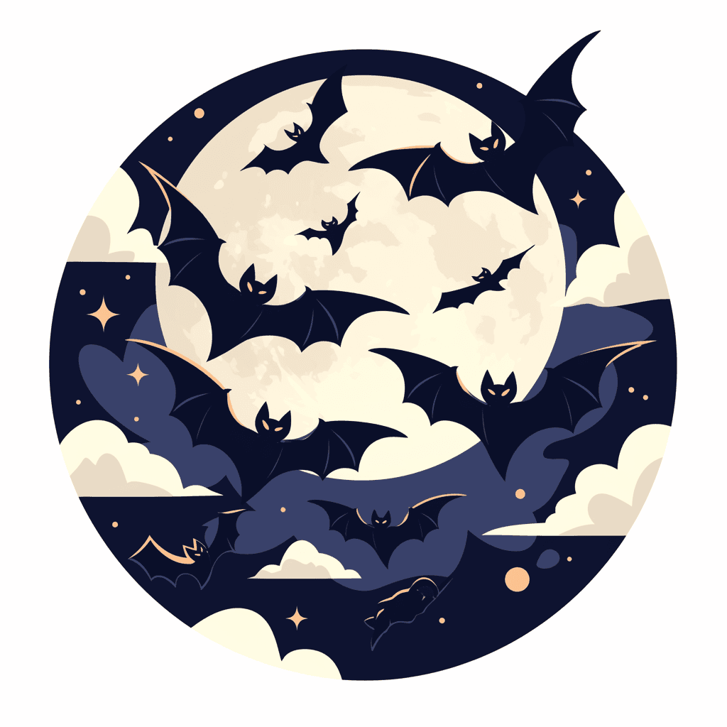 Halloween Bat Club original repeating artwork