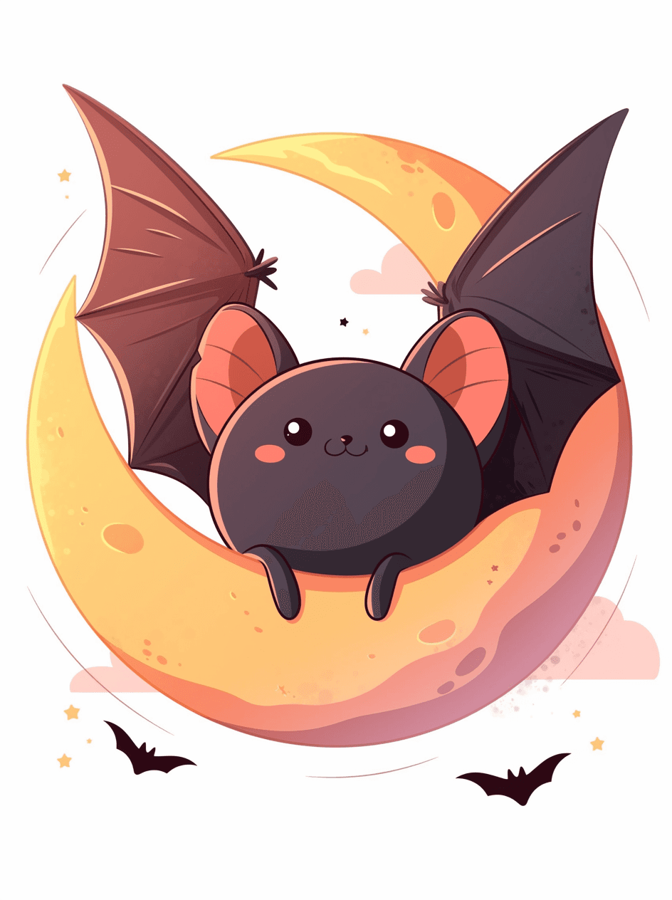 Halloween Bat Flip original repeating artwork