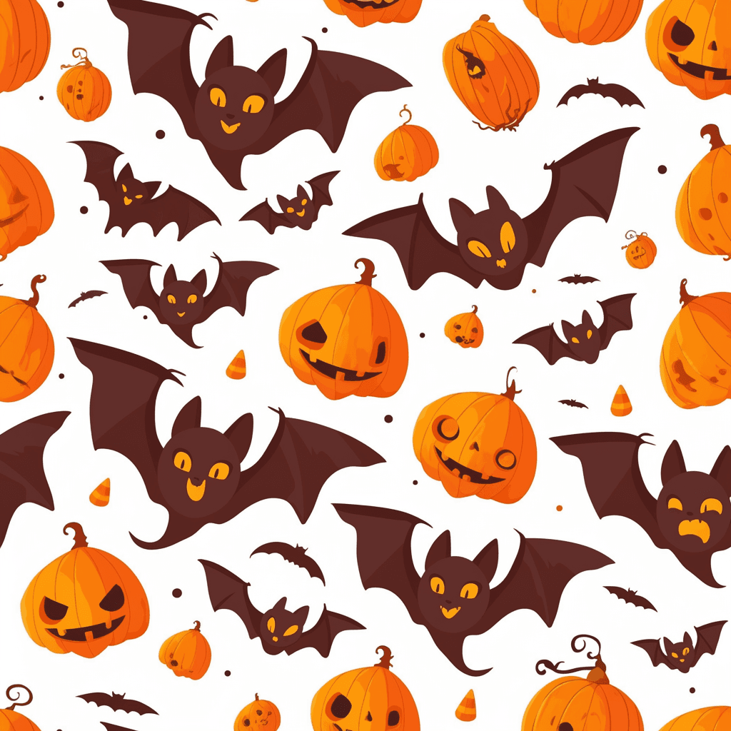 Halloween Pumpkin Bat 001 original repeating artwork