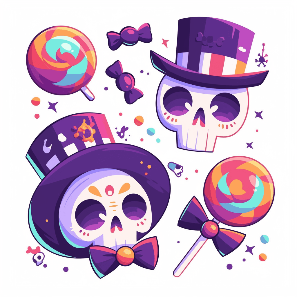 Halloween Skull Dash original repeating artwork