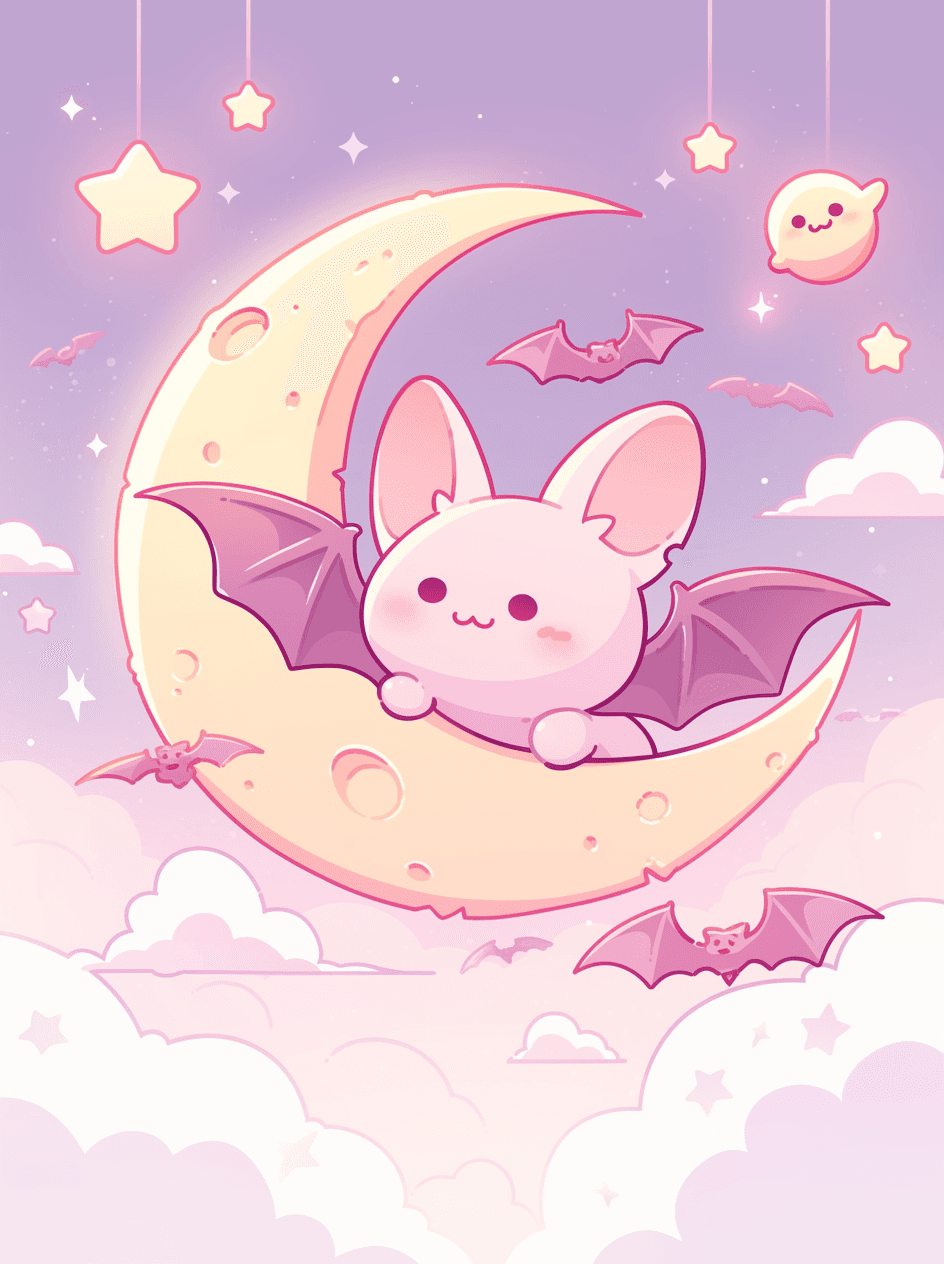 Halloween Bat Fizz original repeating artwork