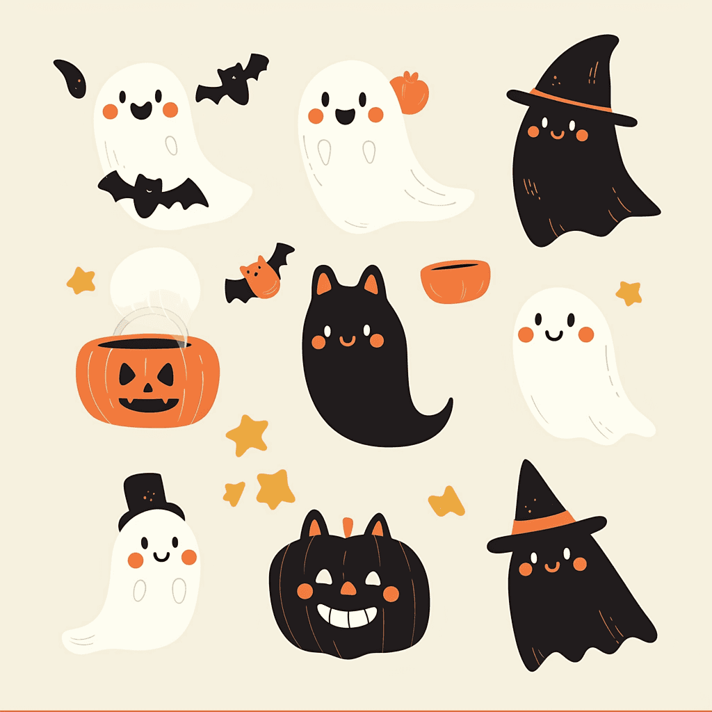 Halloween Ghost Beats original repeating artwork