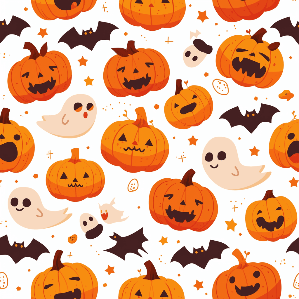 Halloween Pumpkin Crew original repeating artwork