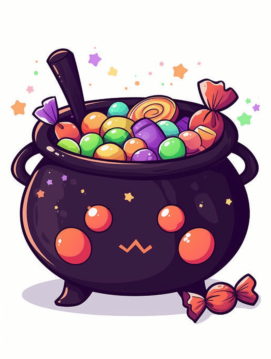 Halloween Candy Squad original repeating artwork