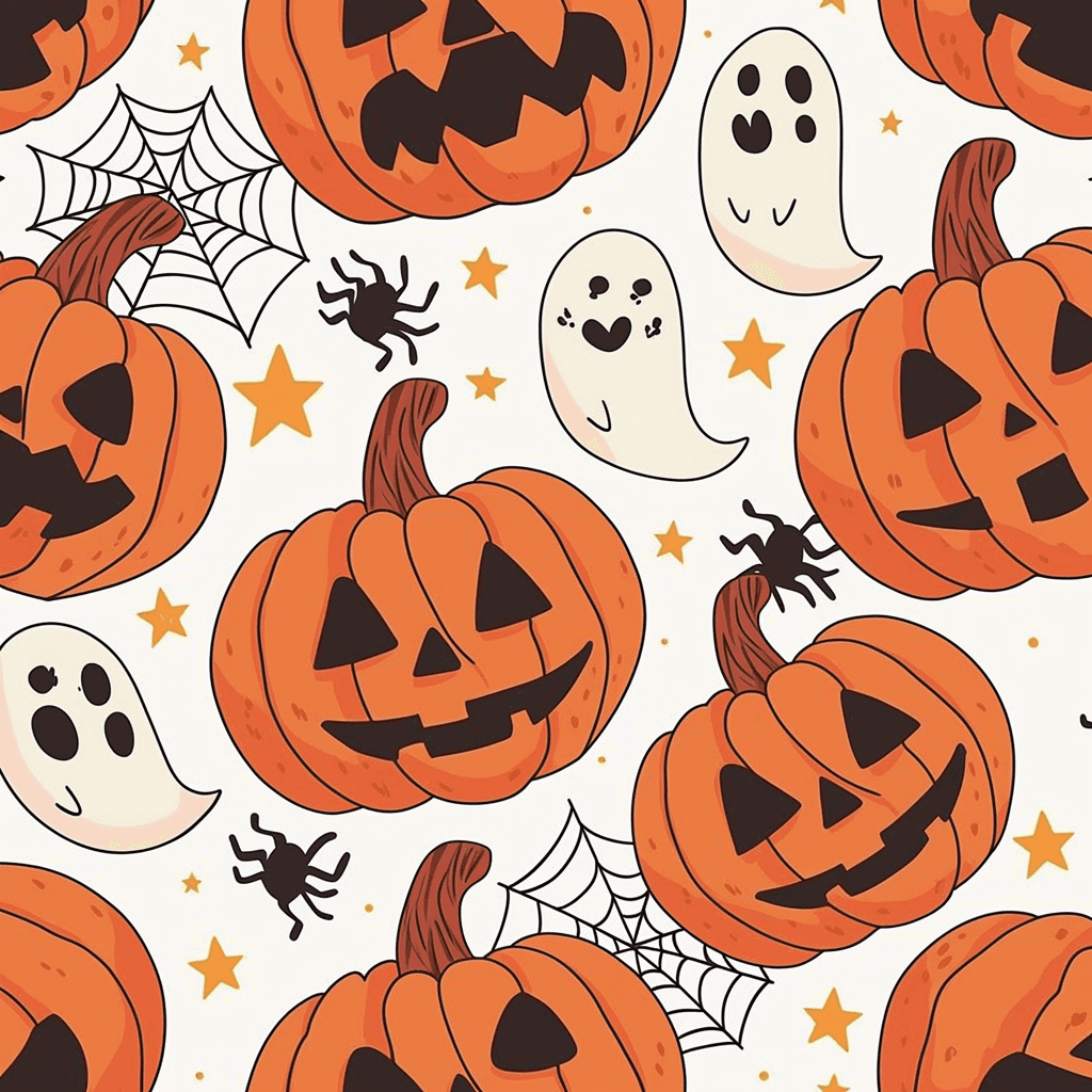 Halloween Pumpkin Starlight original repeating artwork