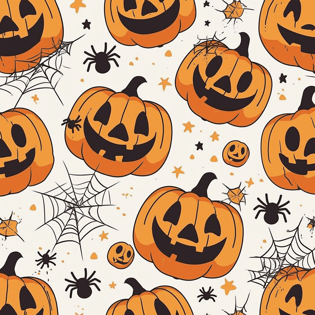 Halloween Pumpkin Amber original repeating artwork