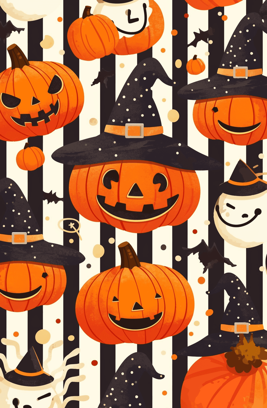 Halloween Pumpkin Winter original repeating artwork