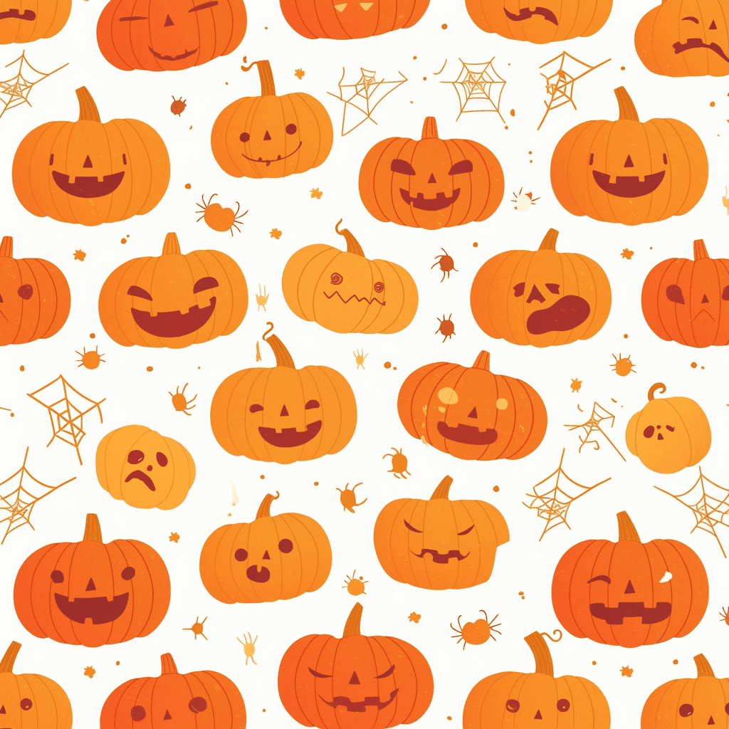 Halloween Pumpkin Rooftop original repeating artwork