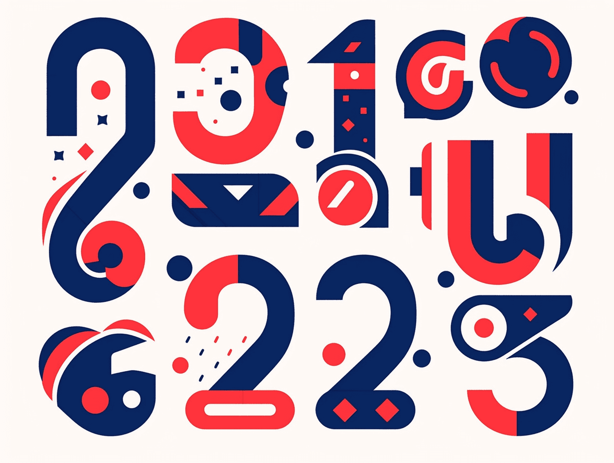 Geo Number Series original repeating artwork