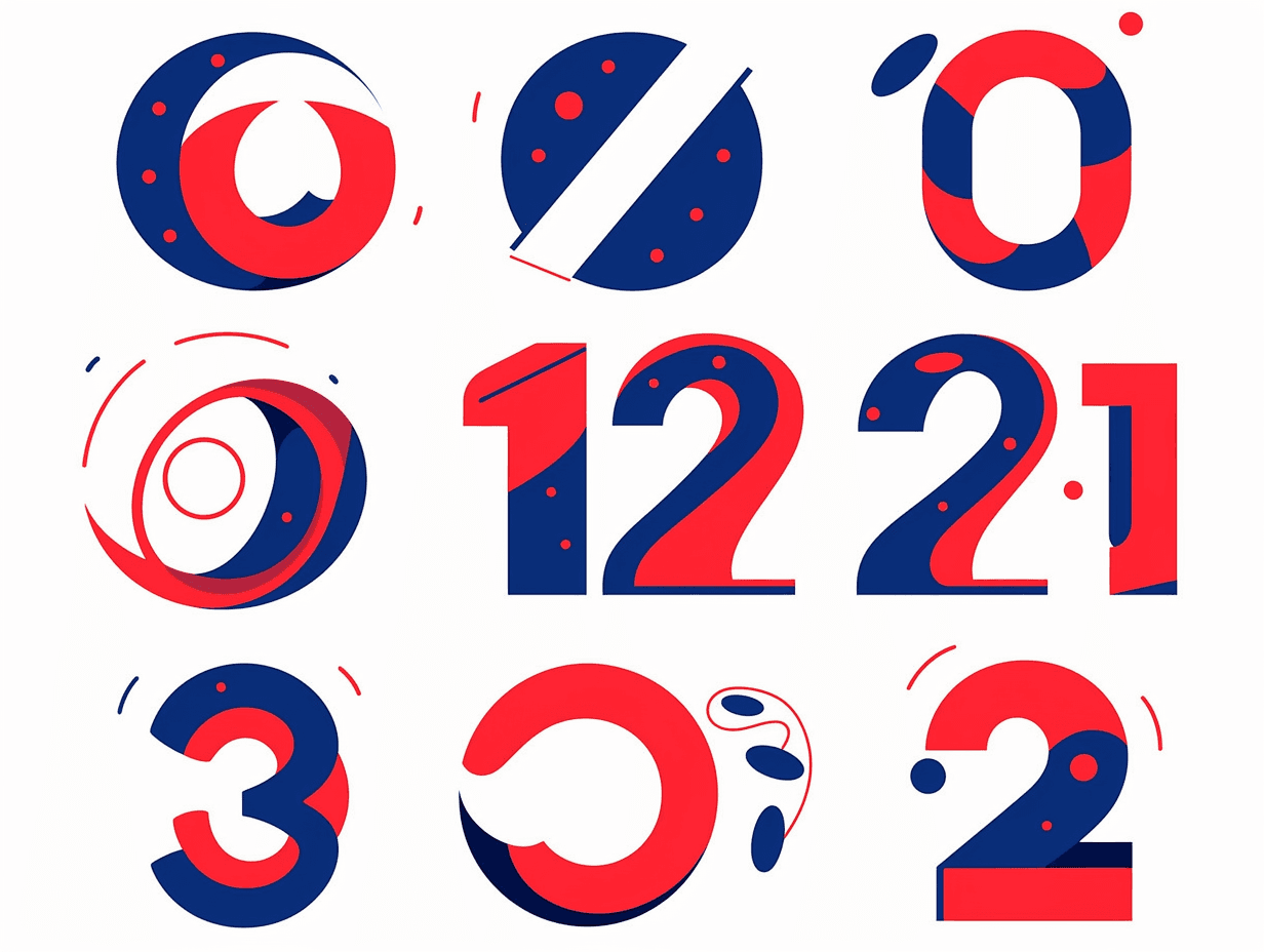 Geo Number 100 original repeating artwork