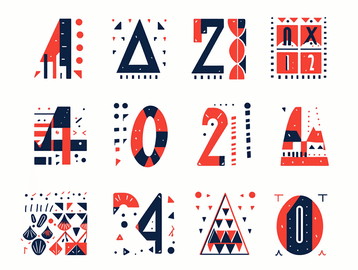 Geo Number Fizz original repeating artwork