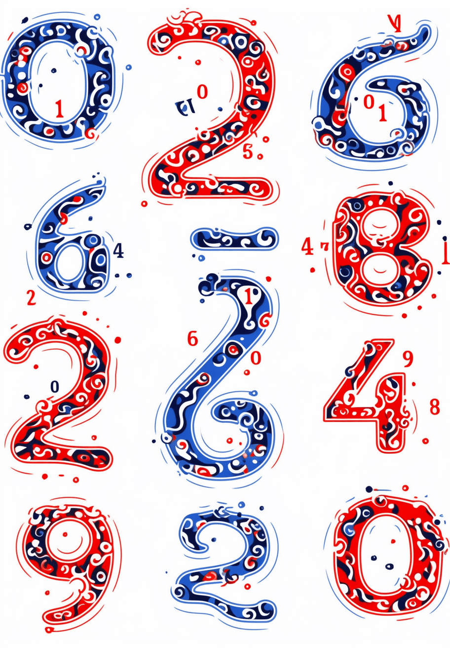 Geo Number 017 original repeating artwork