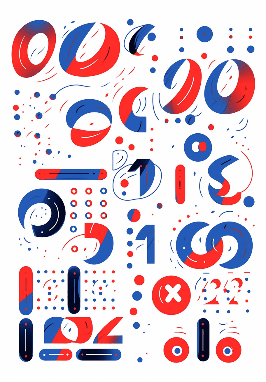 Geo Number Avenue original repeating artwork