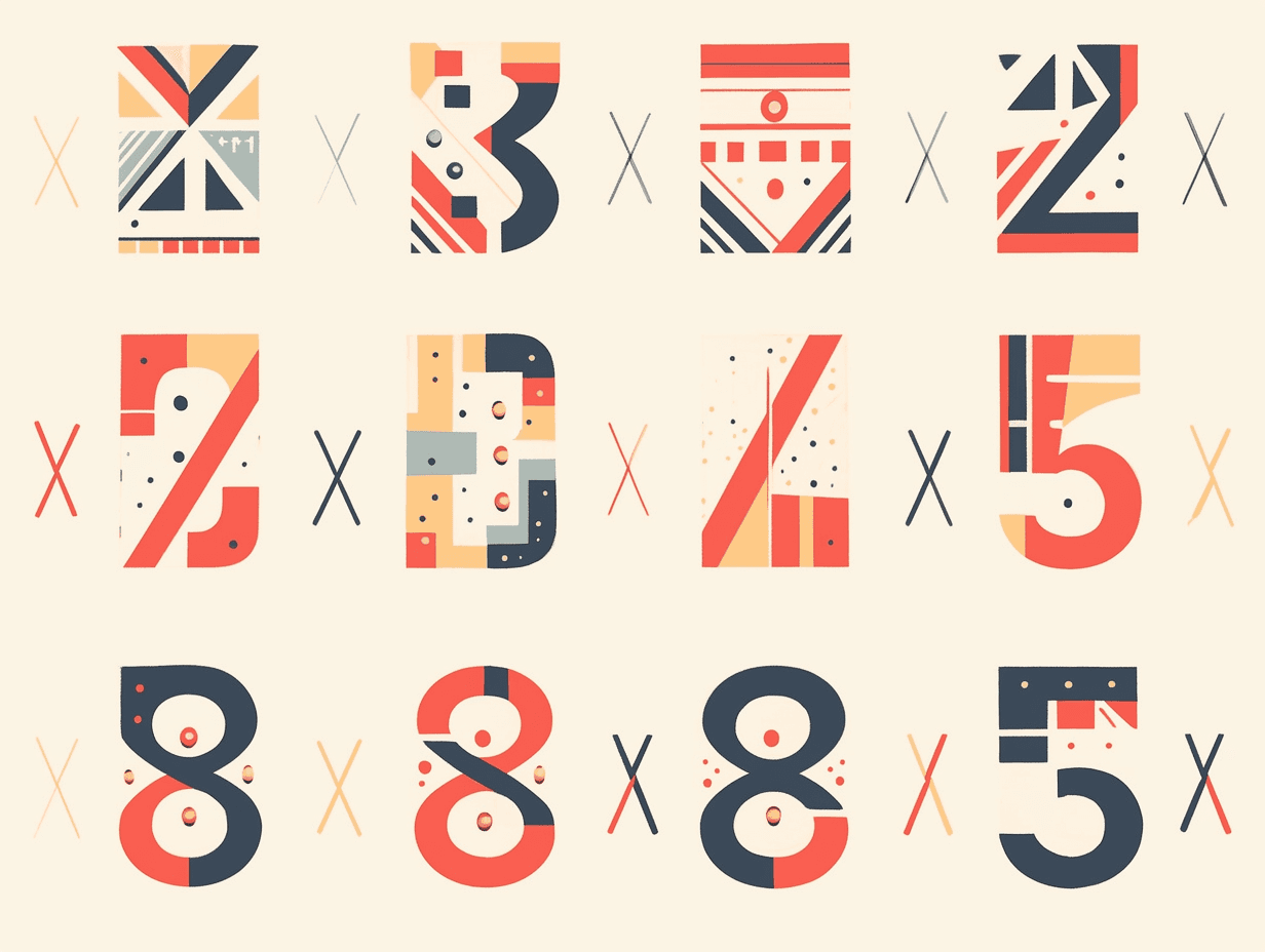 Geo Number 001 original repeating artwork