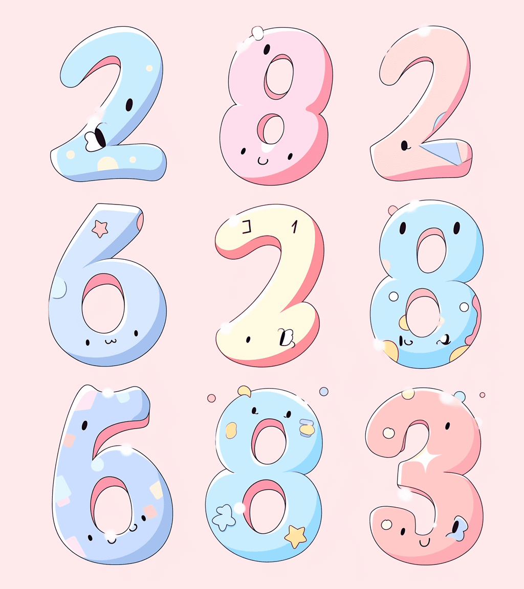 Geo Number Tone original repeating artwork