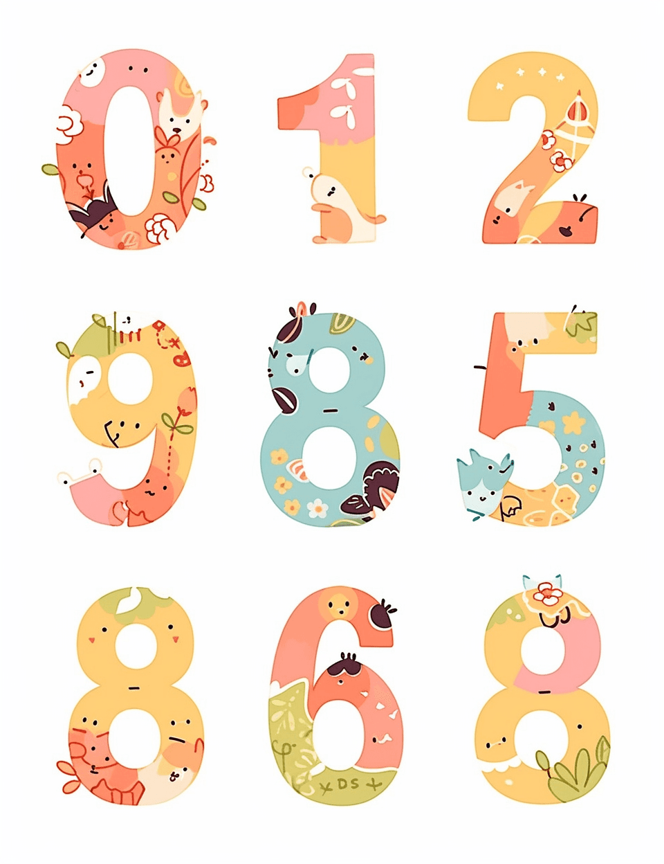 Geo Number Sunrise original repeating artwork