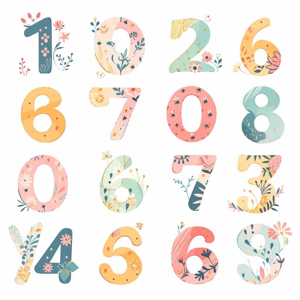 Geo Number Squad original repeating artwork