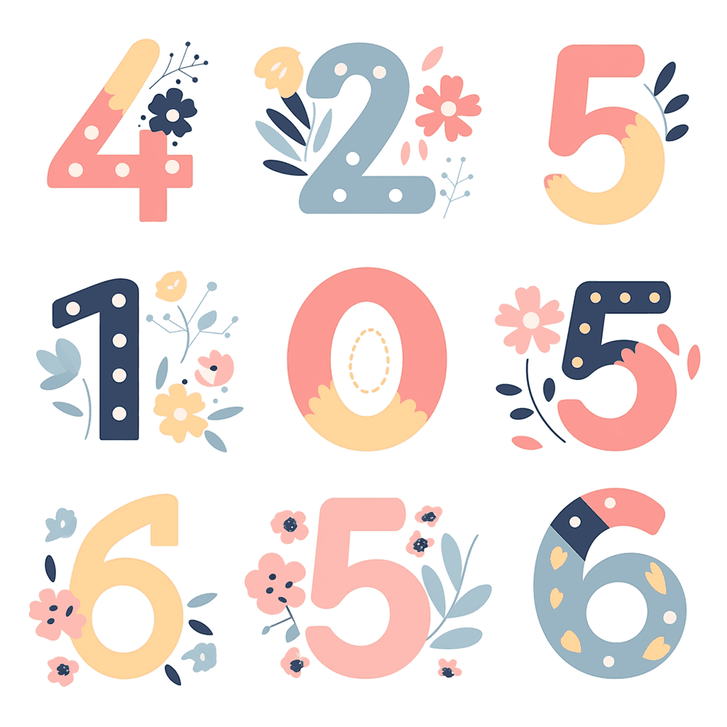 Geo Number Label original repeating artwork